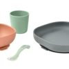 Set de repas silicone : assiette, bol, verre, cuillère - Béaba – Image 2