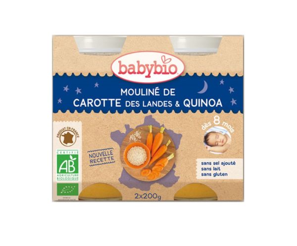 Panade bébé soir carotte de France et quinoa 2x200g dès 8 mois - Babybio