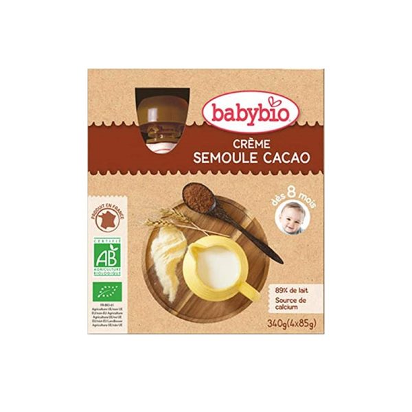 Dessert bébé crème semoule cacao bio 4x85g dès 8 mois - Babybio