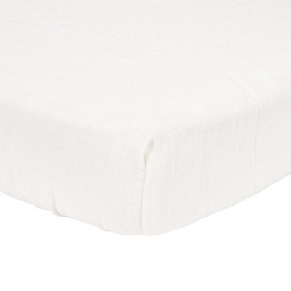 Drap-housse mousseline 70x140/150 Soft White - Little Dutch