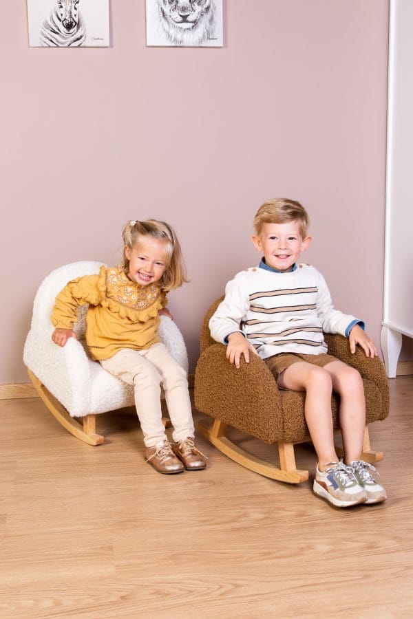 Fauteuil à bascule pour enfant Teddy ecru - Childhome – Image 8