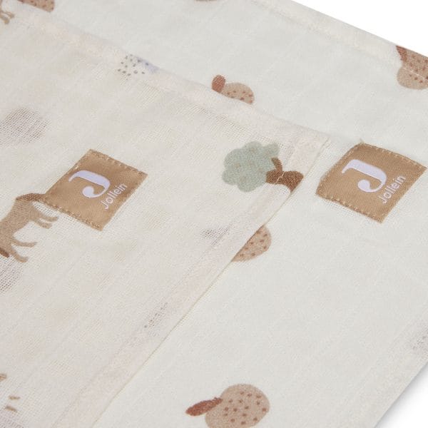 Langes en gaze de coton Farm 115x115 2 pièces - Jollein – Image 2