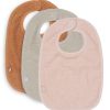 Bavoirs éponge pale pink & nougat & caramel 3 pièces - Jollein