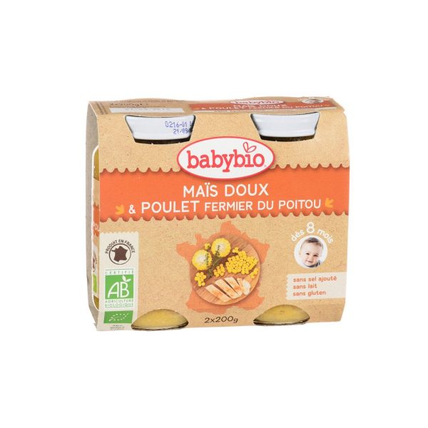 Panade bébé midi maïs doux et poulet fermier 2x200g dès 8 mois - Babybio