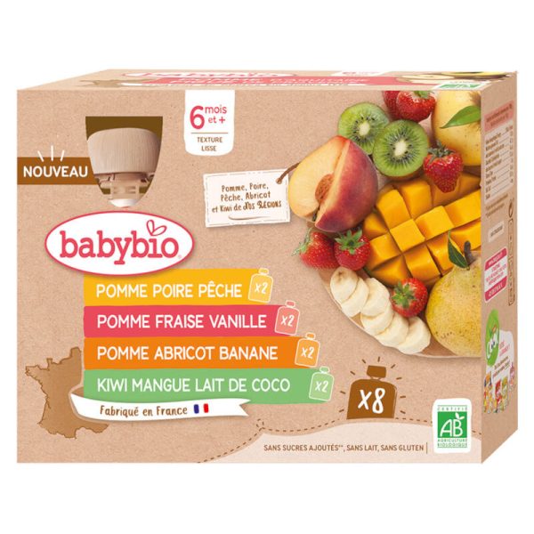 Panade de fruits bébé multipack 8x90g dès 6 mois - Babybio