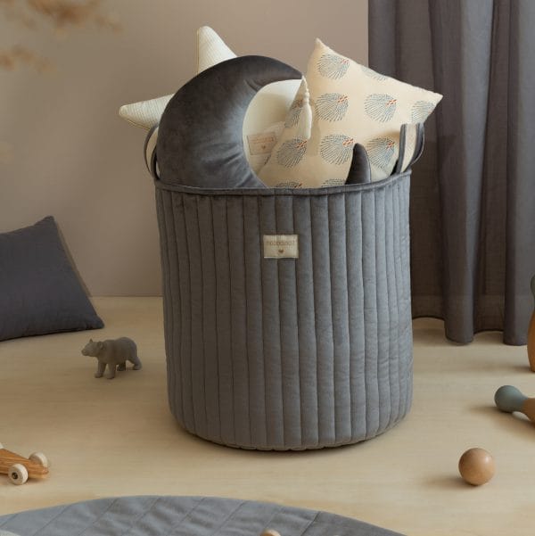 Panier de rangement Savanna Velvet Slate Grey - Nobodinoz – Image 2