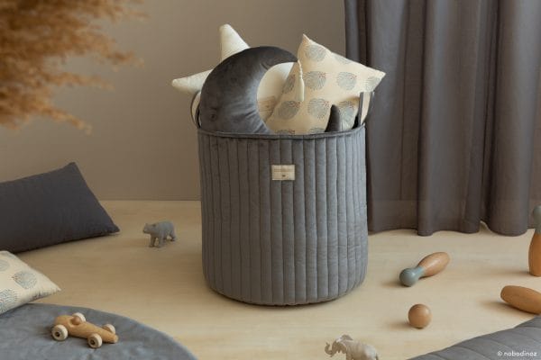 Panier de rangement Savanna Velvet Slate Grey - Nobodinoz – Image 3