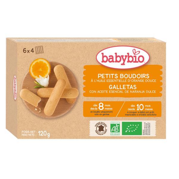 Biscuits pour bébé boudoirs à l'huille essentielle d'orange douce dès 8 ou 10 mois - Babybio