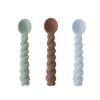 Cuillères en silicone set de 3 dusty blue/taupe/pale mint - OYOY