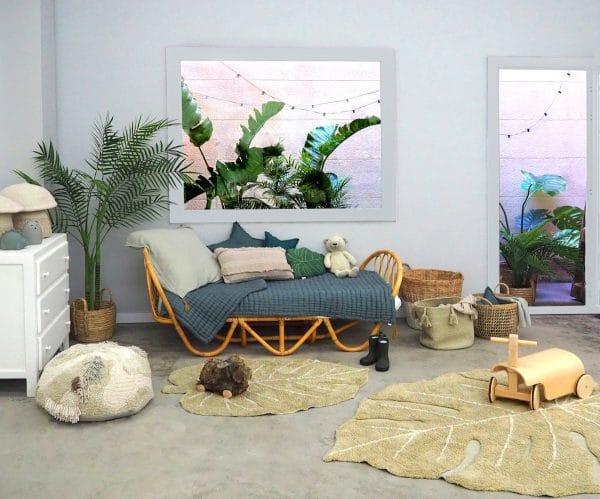 Tapis lavable Mini Monstera Olive 75x100 cm - Lorena Canals – Image 3