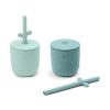 Tasse avec paille Peekaboo set de 2 Wally blue - Done by Deer – Image 3