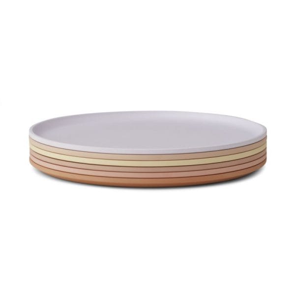Assiettes en silicone Logan 6 pièces light lavender multi mix - Liewood – Image 2