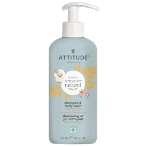2 en 1 Gel nettoyant cheveux et corps - Peau sensible bébé - Sans odeur - Attitude
